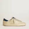 Super-Star LTD da uomo in nabuk con stella in pelle bianca e linguetta blu sul tallone