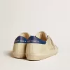 Super-Star LTD da uomo in nabuk con stella in pelle bianca e linguetta blu sul tallone
