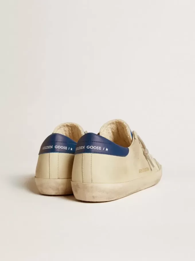 Super-Star LTD da uomo in nabuk con stella in pelle bianca e linguetta blu sul tallone
