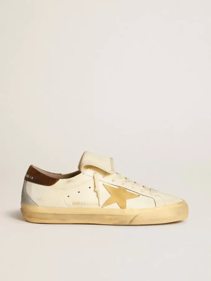 Super-Star LTD da uomo in nappa con stella in pelle scamosciata e linguetta marrone sul tallone
