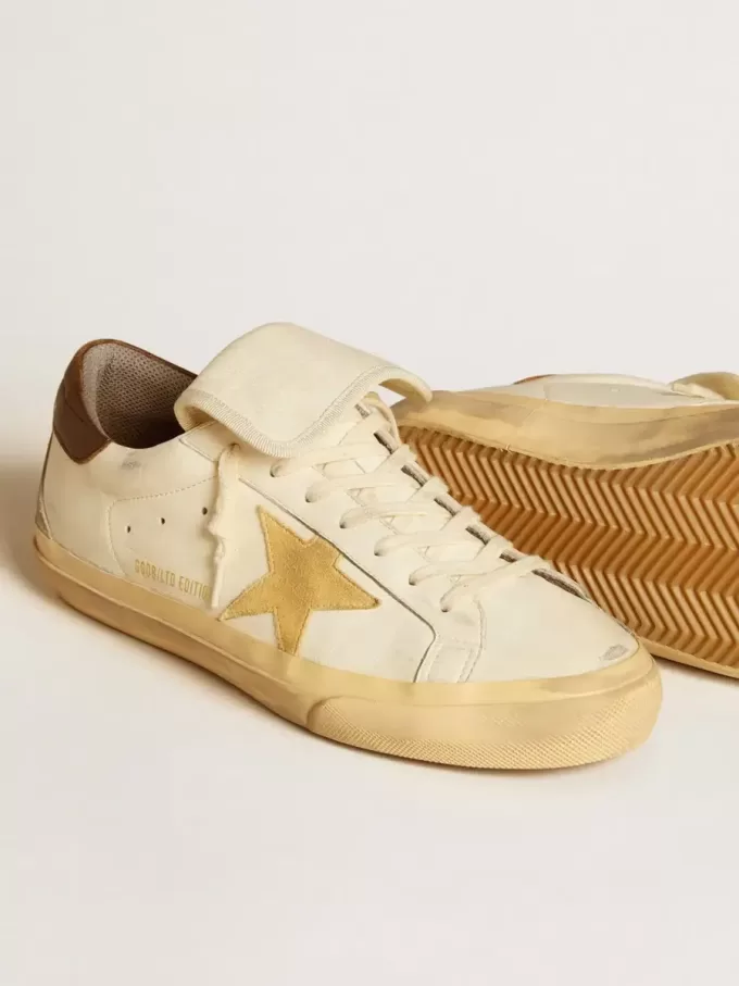 Super-Star LTD da uomo in nappa con stella in pelle scamosciata e linguetta marrone sul tallone