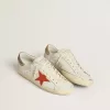 Super-Star LTD da uomo in pelle nappa con stella in pelle arancione e linguetta sul tallone in camoscio tabacco Super-Star LTD da uomo in pelle nappa con stella in pelle arancione e linguetta sul tallone in camoscio tabacco