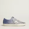 Super-Star LTD in glitter multicolore con stella in pelle metallizzata argento