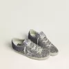 Super-Star LTD in glitter multicolore con stella in pelle metallizzata argento