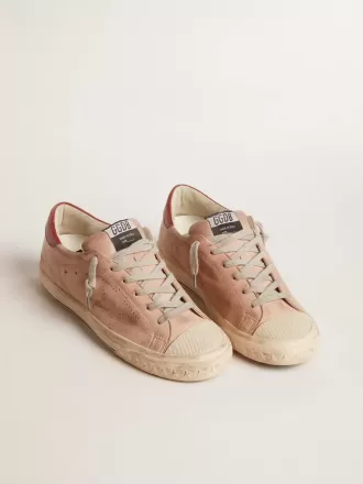 Super-Star LTD in nabuk rosa con stella traforata e linguetta in pelle sul tallone