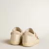 Super-Star LTD in pelle con stella in pelle scamosciata beige con borchie Swarovski