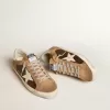 Super-Star LTD in pelle marrone e camoscio tabacco con stella bianca