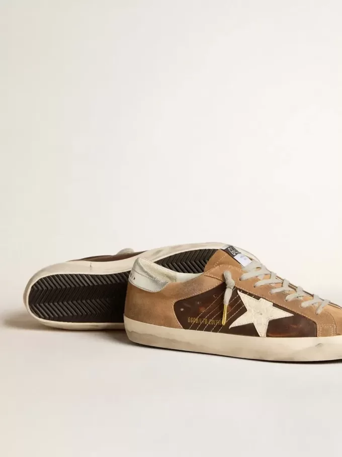 Super-Star LTD in pelle marrone e camoscio tabacco con stella bianca