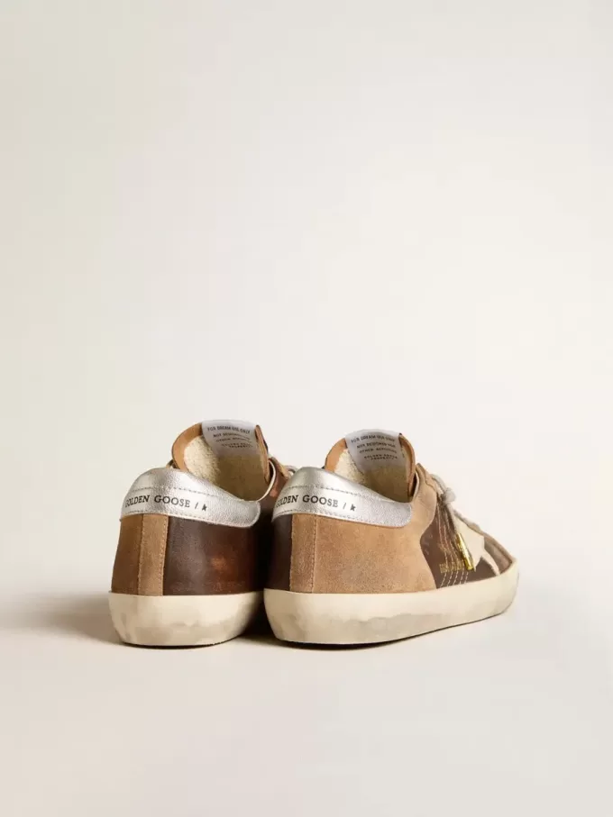 Super-Star LTD in pelle marrone e camoscio tabacco con stella bianca