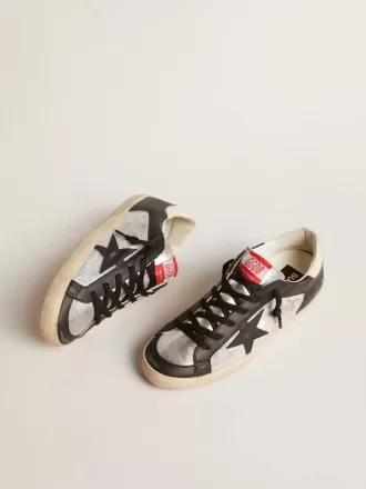 Super-Star LTD in pelle metallizzata con stella e inserti in pelle nera