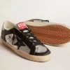 Super-Star LTD in pelle metallizzata con stella e inserti in pelle nera