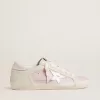 Super-Star LTD in pelle rosa con stella in pelle argentata e linguetta sul tallone in pelle rosa