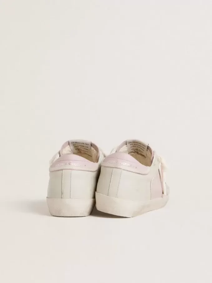 Super-Star LTD in pelle rosa con stella in pelle argentata e linguetta sul tallone in pelle rosa