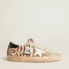 Super-Star LTD in Swarovski effetto zebrato con stella in pelle bianca