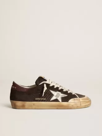 Super-Star Penstar da uomo in pelle scamosciata marrone con stella platino
