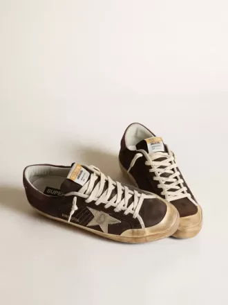 Super-Star Penstar da uomo in pelle scamosciata marrone con stella platino