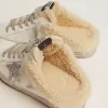 Super-Star Sabot da donna in pelle bianca e fodera in shearling Super-Star Sabot da donna in pelle bianca e fodera in shearling
