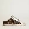 Super-Star Sabot da donna in pelle di cavallino con stampa leopardata e stella nera Super-Star Sabot da donna in pelle di cavallino con stampa leopardata e stella nera