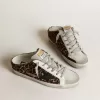 Super-Star Sabot da donna in pelle di cavallino con stampa leopardata e stella nera Super-Star Sabot da donna in pelle di cavallino con stampa leopardata e stella nera