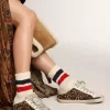 Super-Star Sabot da donna in pelle di cavallino con stampa leopardata e stella nera Super-Star Sabot da donna in pelle di cavallino con stampa leopardata e stella nera