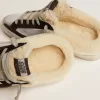 Super-Star Sabot da donna in pelle laminata argento con stella nera Super-Star Sabot da donna in pelle laminata argento con stella nera