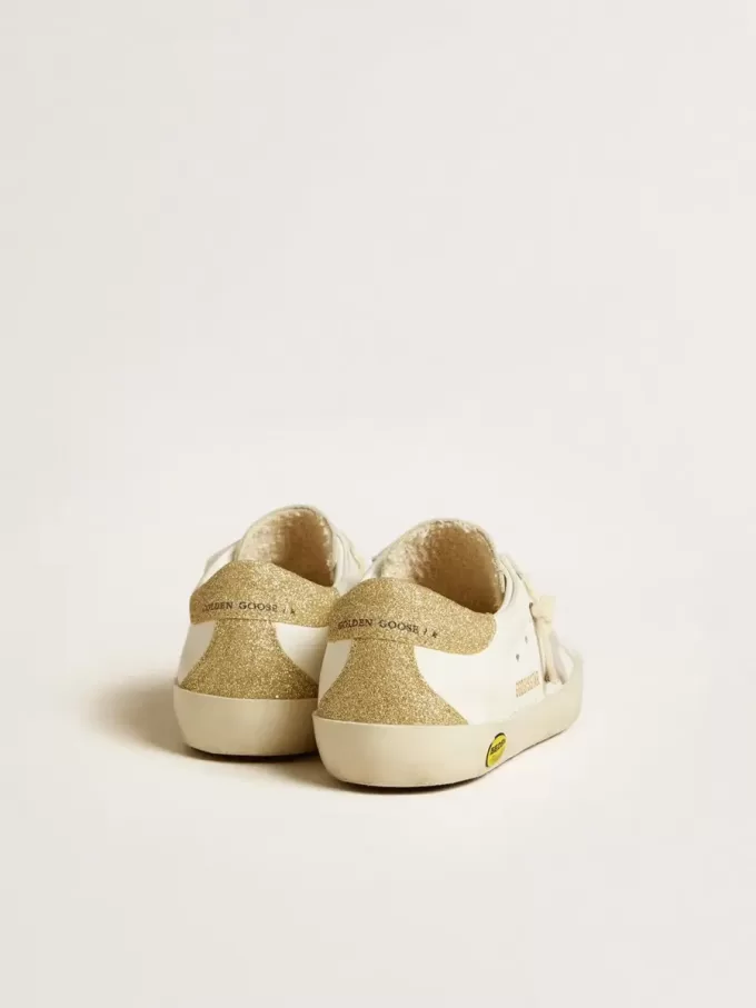 Super-Star Young con stella in pelle lilla e tallone glitterato Super-Star Young con stella in pelle lilla e tallone glitterato