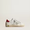 Super-Star Young con stella in pelle scamosciata e tallone in pelle rossa Super-Star Young con stella in pelle scamosciata e tallone in pelle rossa
