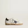 Super-Star Young in nappa con stella stampata e linguetta nera sul tallone