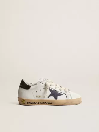 Super-Star Young in nappa con stella stampata e linguetta nera sul tallone