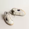 Super-Star Young in nappa con stella stampata e linguetta nera sul tallone