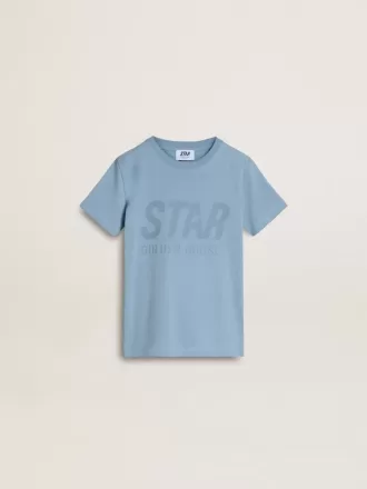 T-shirt azzurra con stampa per bambino