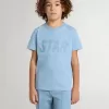 T-shirt azzurra con stampa per bambino T-shirt azzurra con stampa per bambino
