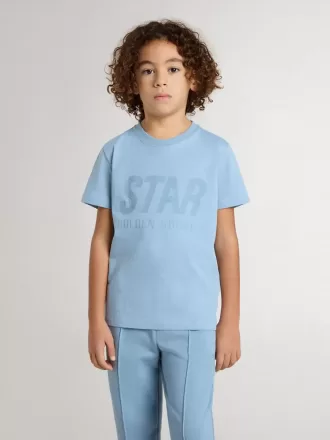 T-shirt azzurra con stampa per bambino