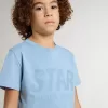 T-shirt azzurra con stampa per bambino T-shirt azzurra con stampa per bambino