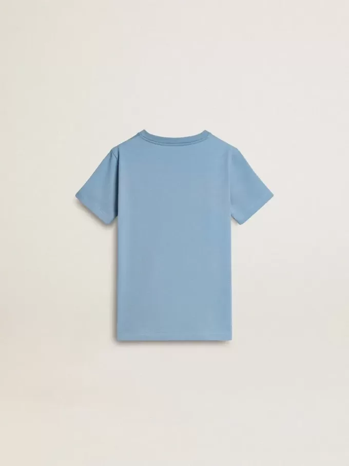 T-shirt azzurra con stampa per bambino T-shirt azzurra con stampa per bambino