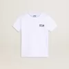 T-shirt bianca con logo nero a contrasto e stella T-shirt bianca con logo nero a contrasto e stella