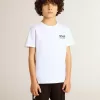 T-shirt bianca con logo nero a contrasto e stella T-shirt bianca con logo nero a contrasto e stella