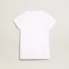 T-shirt bianca con scritta Golden centrale in cristalli