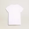 T-shirt bianca con scritta Golden centrale in cristalli