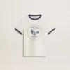 T-shirt bianca da bambino con stampa blu T-shirt bianca da bambino con stampa blu