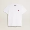 T-shirt bianca da donna con stella bordeaux sul davanti T-shirt bianca da donna con stella bordeaux sul davanti