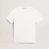 T-shirt bianca da uomo con trattamento effetto consumato T-shirt bianca da uomo con trattamento effetto consumato