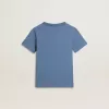 T-shirt blu da bambino con stampa bianca T-shirt blu da bambino con stampa bianca