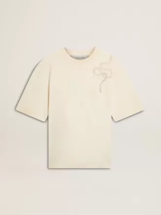 T-shirt CNY bianco consumato dalla vestibilità morbida