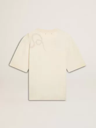 T-shirt CNY bianco consumato dalla vestibilità morbida