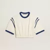 T-shirt corta in cotone bianco invecchiato con scritta sul retro T-shirt corta in cotone bianco invecchiato con scritta sul retro