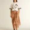 T-shirt corta oversize da donna in jersey bianco con ricami e stampa “Venezia Mediterraneo”