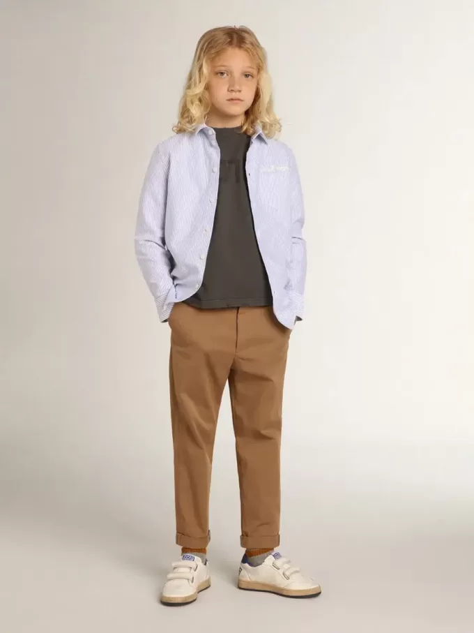 T-shirt da bambino grigia con effetto consumato