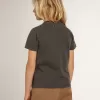 T-shirt da bambino grigia con effetto consumato