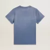 T-shirt da donna azzurro slavato con stampa sul petto T-shirt da donna azzurro slavato con stampa sul petto